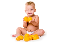  At what age can you give the child an orange and juice from it?