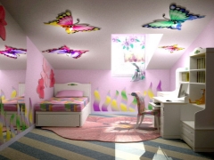Stretch ceilings for a girl's child's room