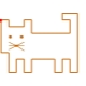 Graphic na pagdidikta at mga guhit sa mga cell Cat