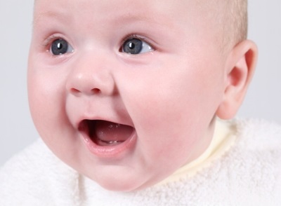 Beautiful baby with open mouth