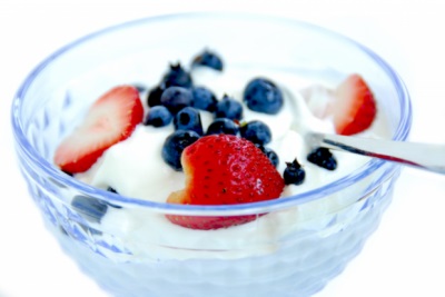 Färsk frukt yoghurt